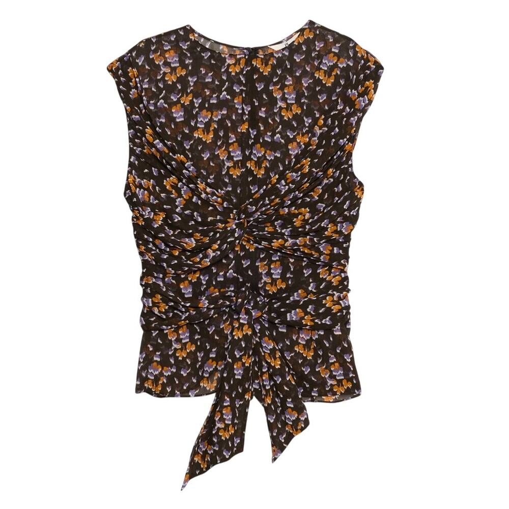 Banana Republic Georgette Wrap-Front Top in Floral, Size 12